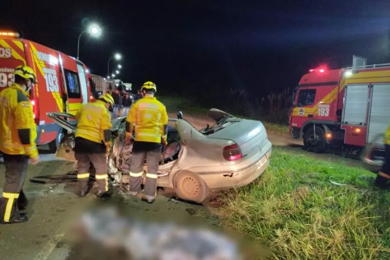 Três mortos em acidentes: motorista morre após grave acidente em Curitibanos – Foto: CBMSC