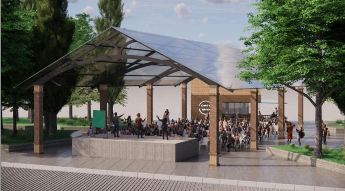Projeto de um espaço coberto na Praça Anita Garibaldi feito pela CDL - Foto: Reprodução